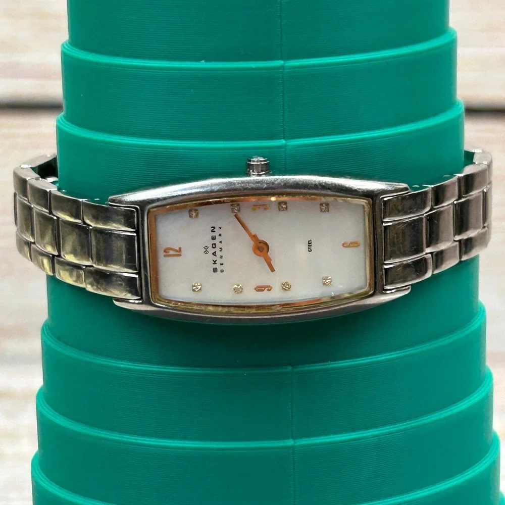 Skagen Denmark N519SGXC Womens‎ Watch Mother of Pearl Dial Stainless Steel Link